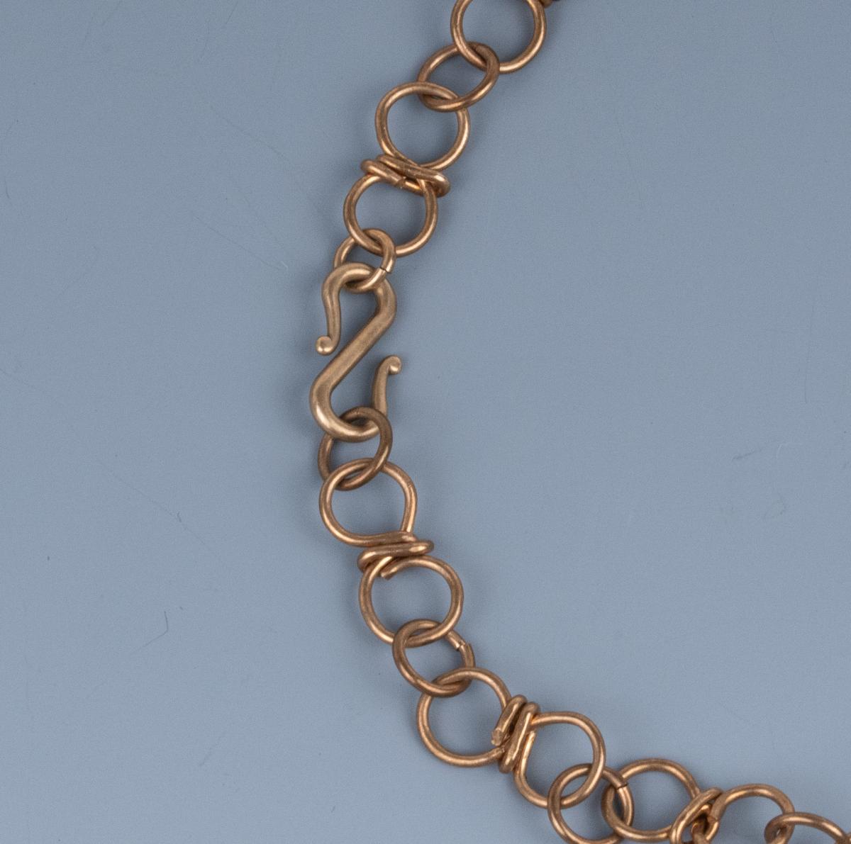 Black Onyx donut bronze wire woven pendant picture