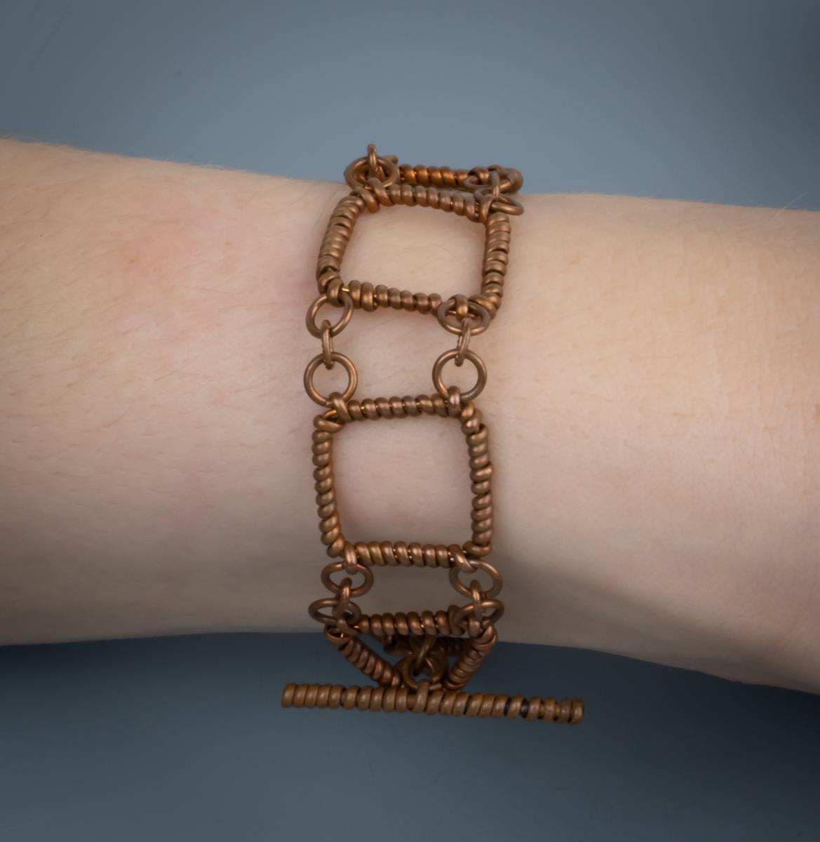 Geometric copper wire work bracelet. picture
