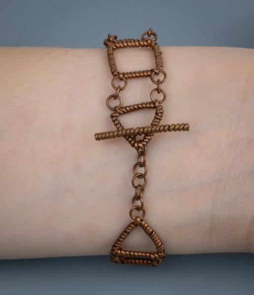Geometric copper wire work bracelet. picture