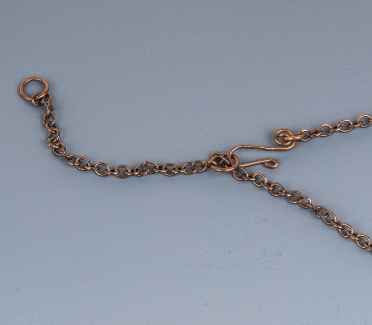 Chevron amethyst copper wire woven pendant picture