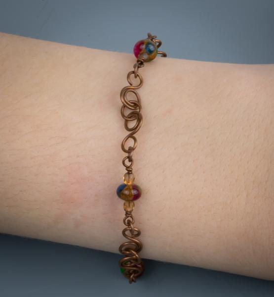 Impress jasper copper "S" link bracelet picture