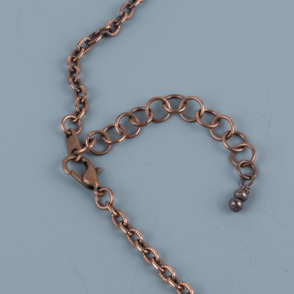 Amber copper woven pendant picture