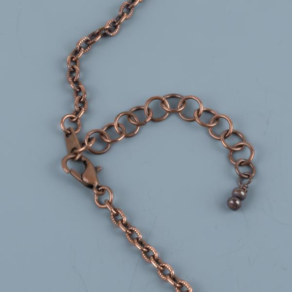 Amber copper woven pendant picture