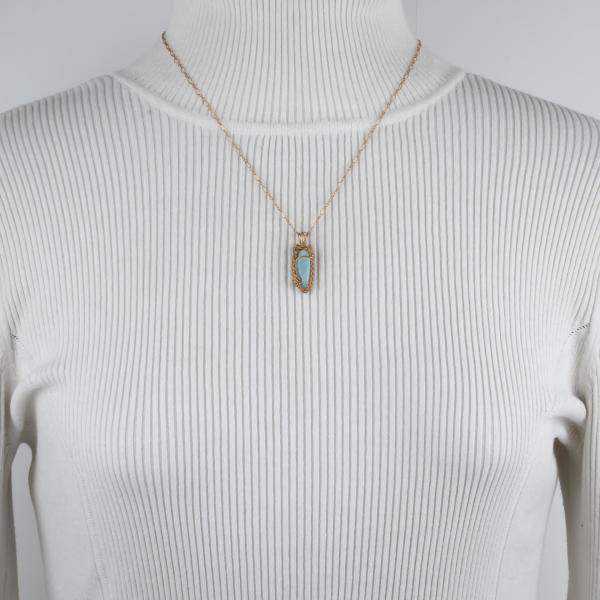 Amazonite bronze woven pendant picture