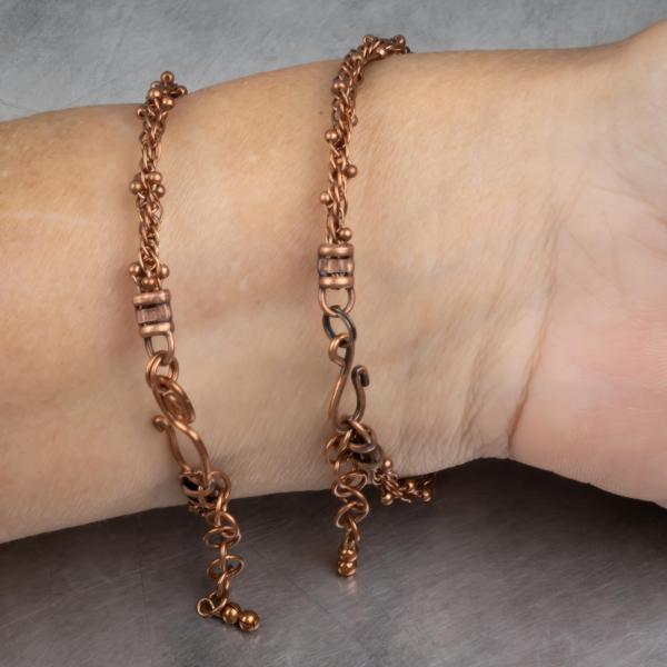 Copper kumihimo bracelets picture