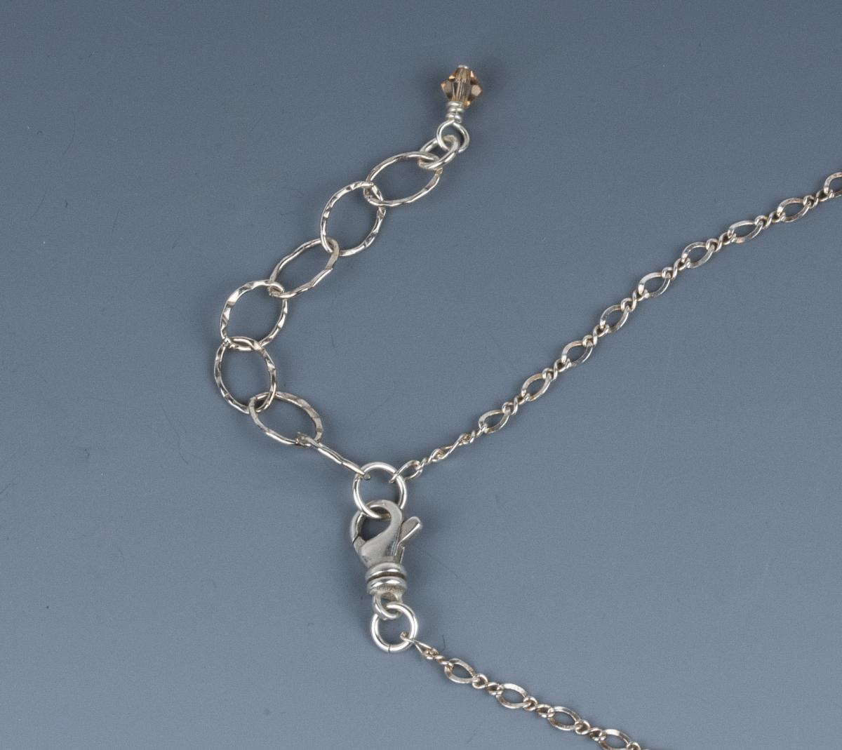 Rutilated quartz- silver & gold filled wire woven pendant picture