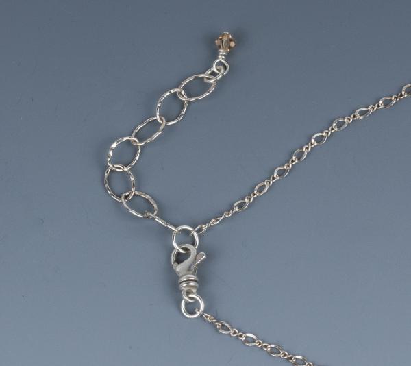 Rutilated quartz- silver & gold filled wire woven pendant picture