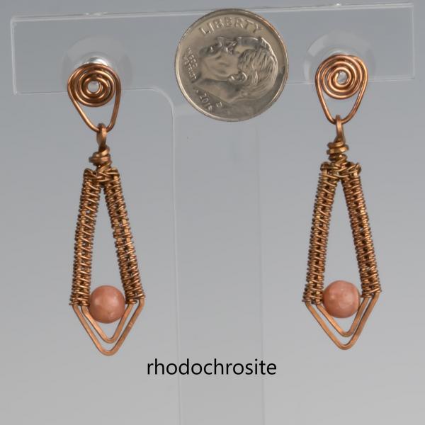 copper chevron earring with posts picture