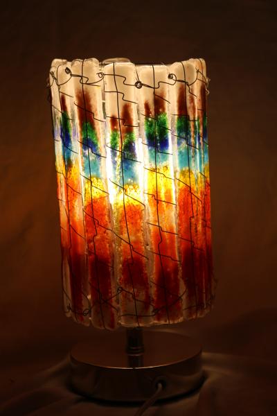 Rainbow Stripe Medium Tube Luminary