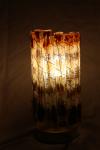 Amber and white stripes Medium Tube Luminary