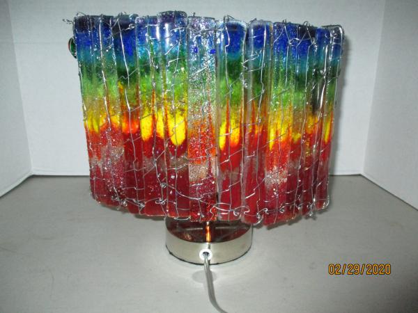 Rainbow Stripe Silver Medium Oval Luminary picture