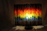 Dark Rainbow Stripes Large Oval Lamp