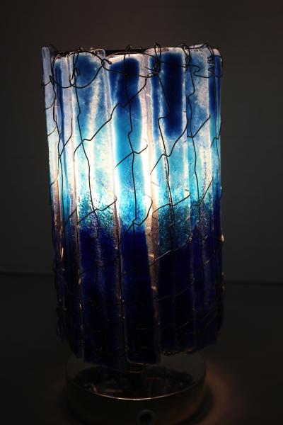 Blue Fade Medium Tube Luminary