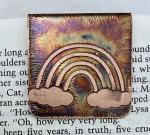 Acid etched copper rainbow bookmark