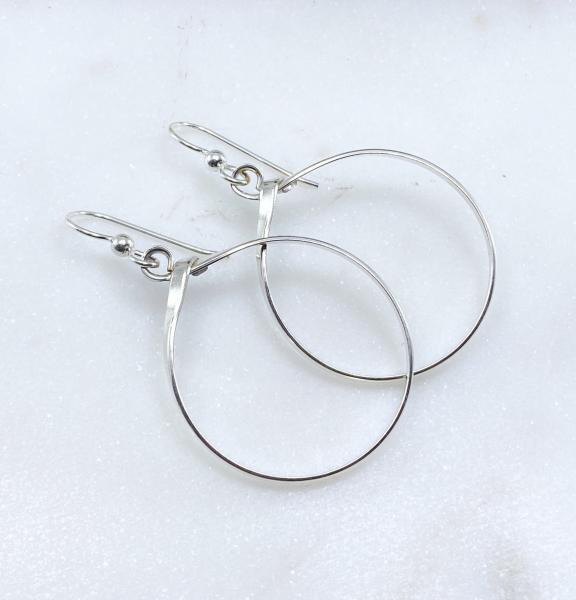 Sterling silver medium hoop earrings picture