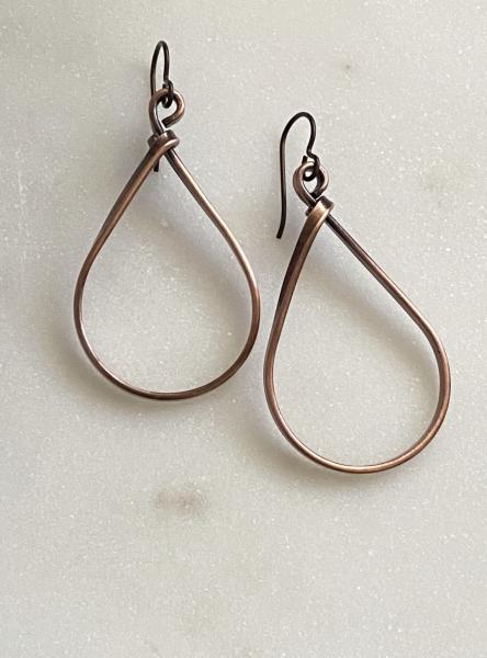Medium copper teardrop earrings