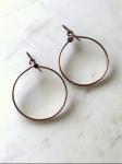 Large copper wire hoop earrings