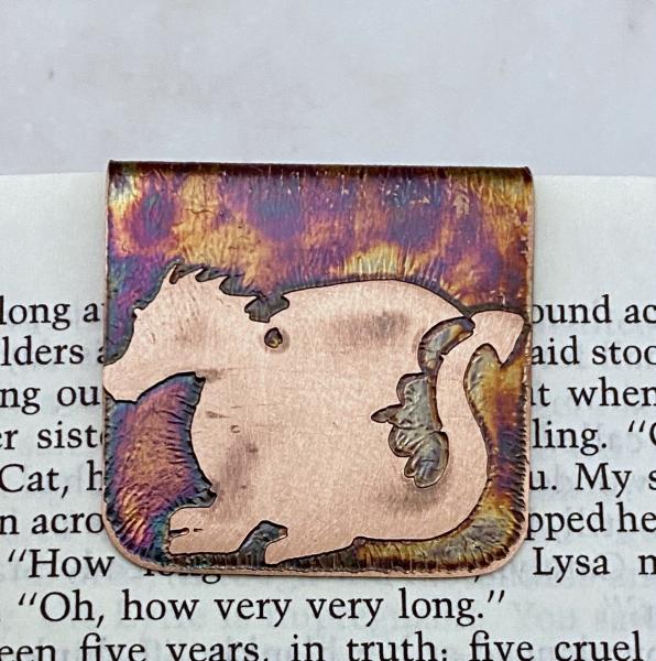 Acid etched copper dragon bookmark picture