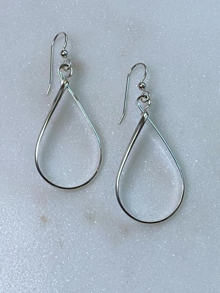 Sterling silver medium teardrop earring picture