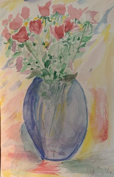 Blue Vase Roses picture