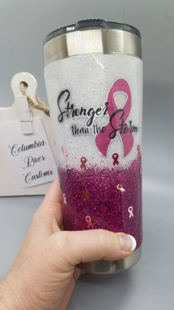 Stronger Than the Storm Customized Glitter Tumbler picture