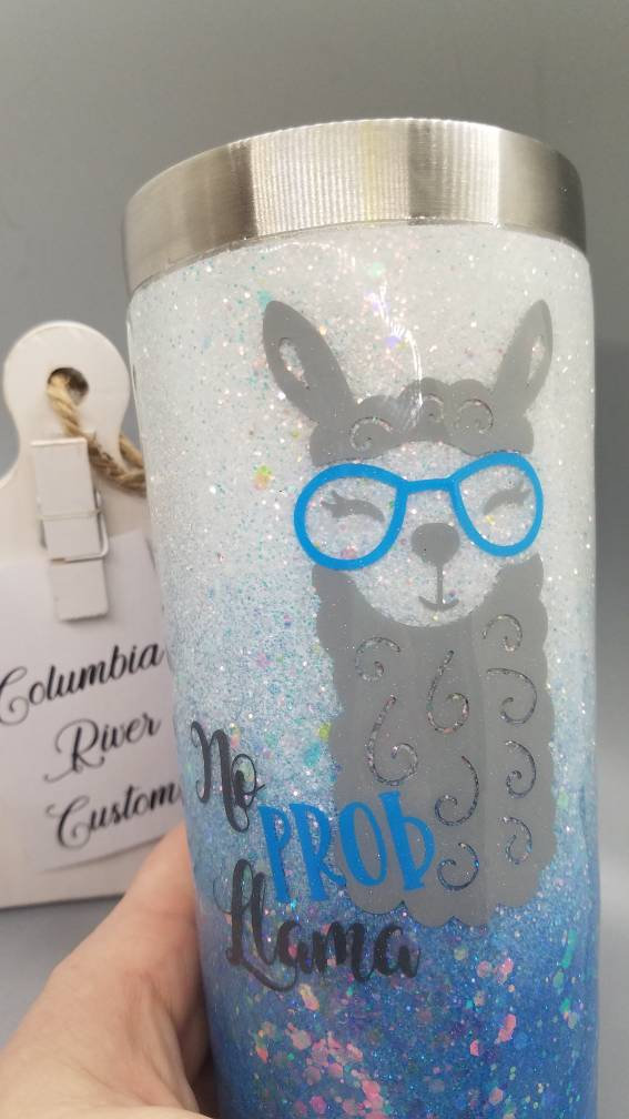 No Prob Llama Glitter Tumbler picture