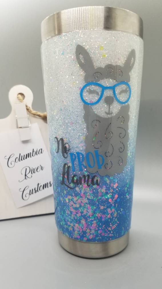 No Prob Llama Glitter Tumbler picture