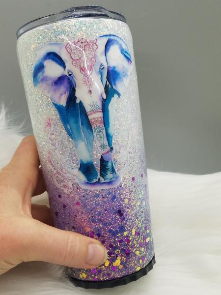Indian Elephant Glitter Tumbler picture