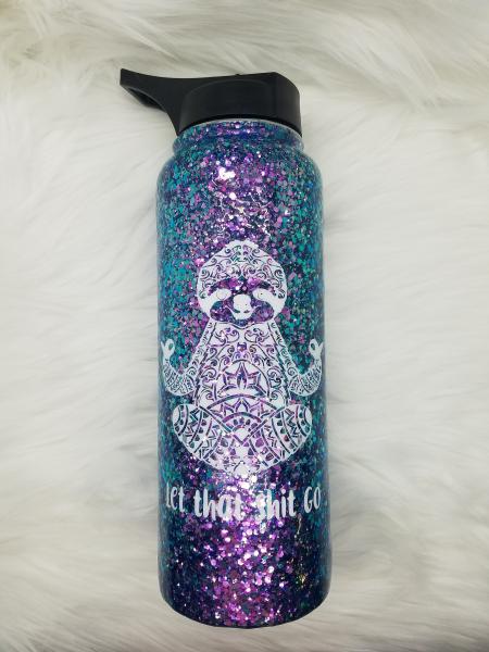 Let That Sh*t Go Glitter Tumbler picture