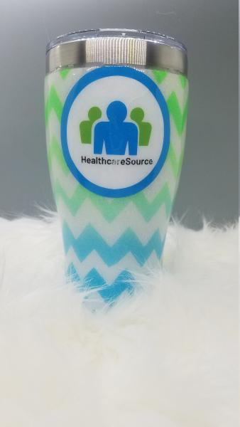 HealthcareSource Chevron Glitter Tumbler picture