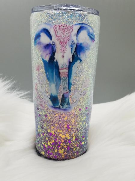 Indian Elephant Glitter Tumbler picture