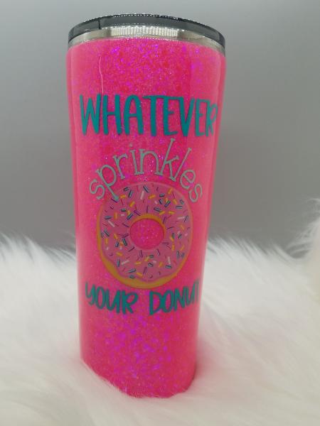 Whatever Sprinkles Your Donut Glitter Tumbler picture