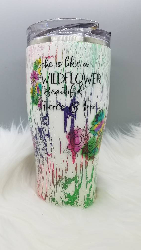 Shabby Chic, Peekaboo, Crackle Custom Glitter Tumbler