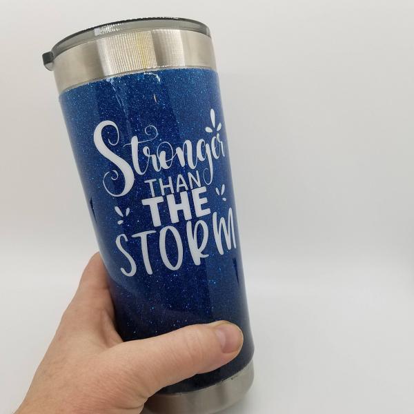 Stronger Than the Storm Customized Glitter Tumbler picture