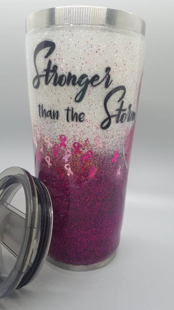 Stronger Than the Storm Customized Glitter Tumbler picture