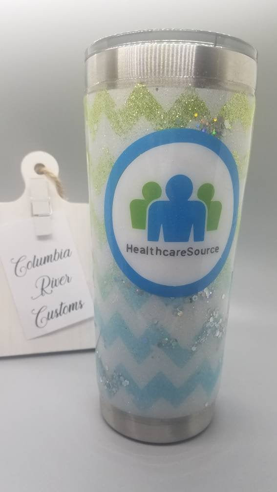 HealthcareSource Chevron Glitter Tumbler picture