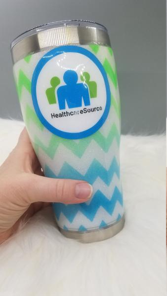 HealthcareSource Chevron Glitter Tumbler picture