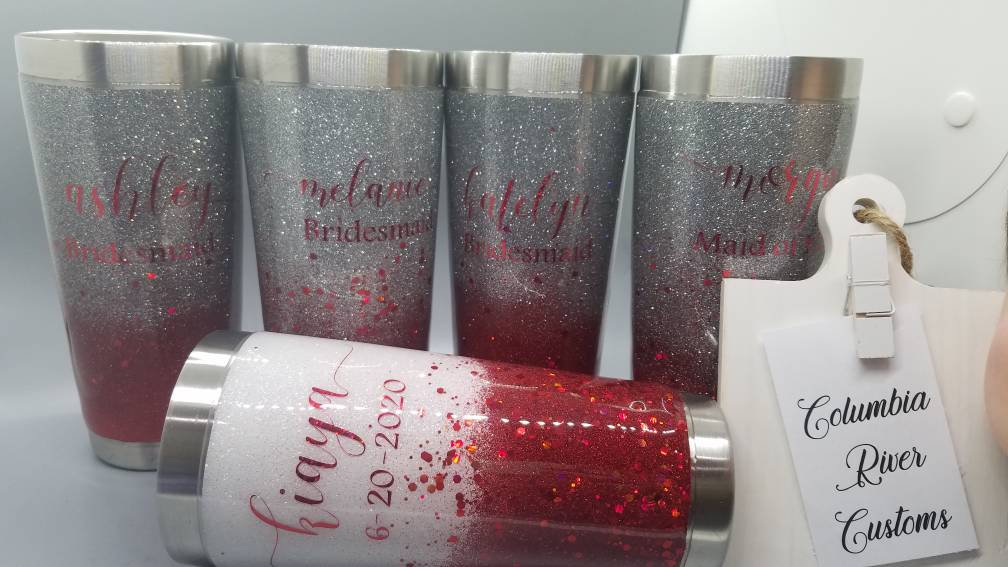 Bridesmaid Glitter Tumblers in Your Colors picture