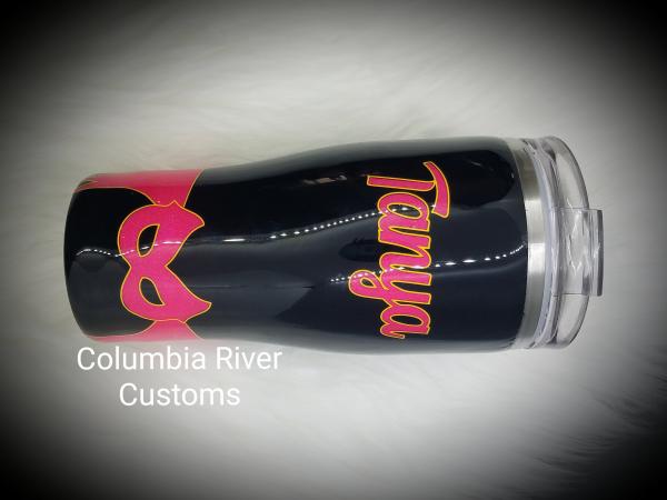 Bright Pink Batman Glitter Tumbler picture