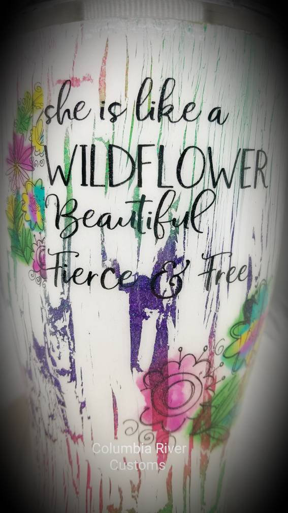 Shabby Chic, Peekaboo, Crackle Custom Glitter Tumbler picture