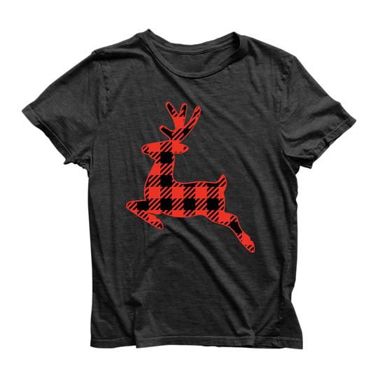 Eco Friendly Recycled ReindeerPlaid Unisex T-shirt picture