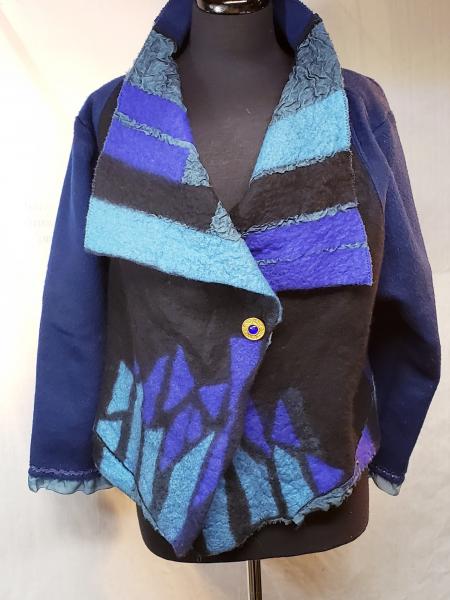 Nunofelt black and blue jacket size L