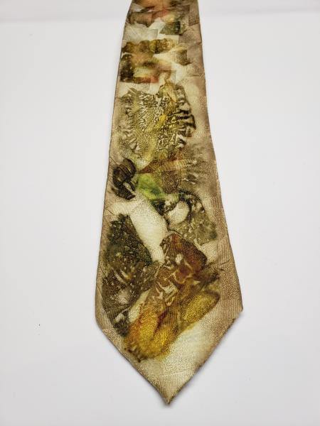 Ecoprint silk tie