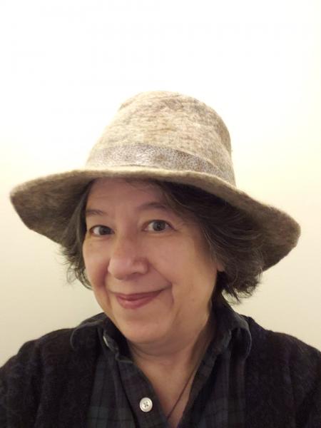 Hand felted gray wool fedora Large