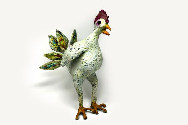 Young Brewster the Rooster Sculpture