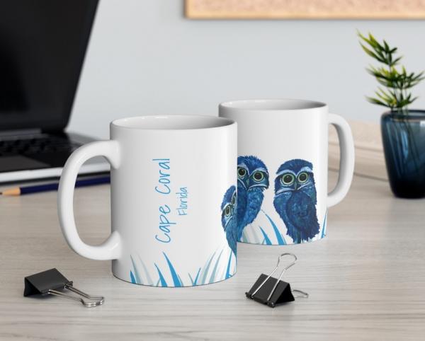 "Larry, Curly and Moe" Cape Coral Burrowing Owl Mug picture