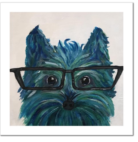 "Whiz" Blue Dog Yorkie Art Print