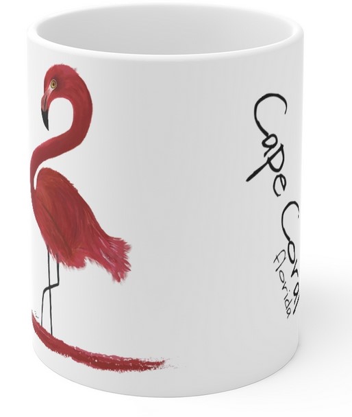 "Ginger" Bright Red Flamingo Mug picture