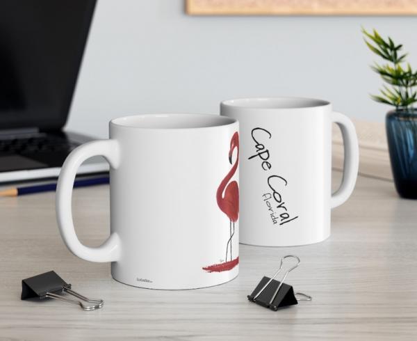 "Ginger" Bright Red Flamingo Mug