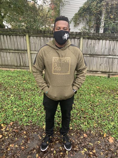 "Believe In God" Hoodie - Army Green w/Gold